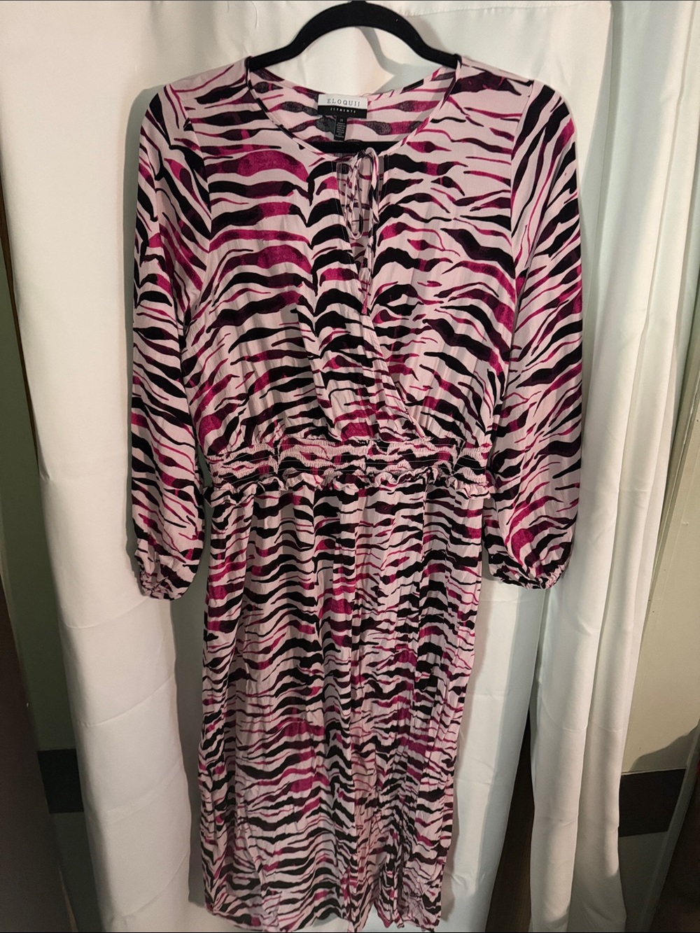 Eloquii Pink, Black & White Zebra-Print Maxi Dress size 24